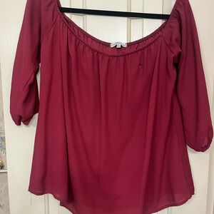 Elegant Burgundy Women's Off The Shoulder Top